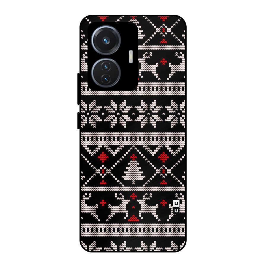 Christmas Seamless Aztec Pattern Metal Back Case for iQOO Z6 44W