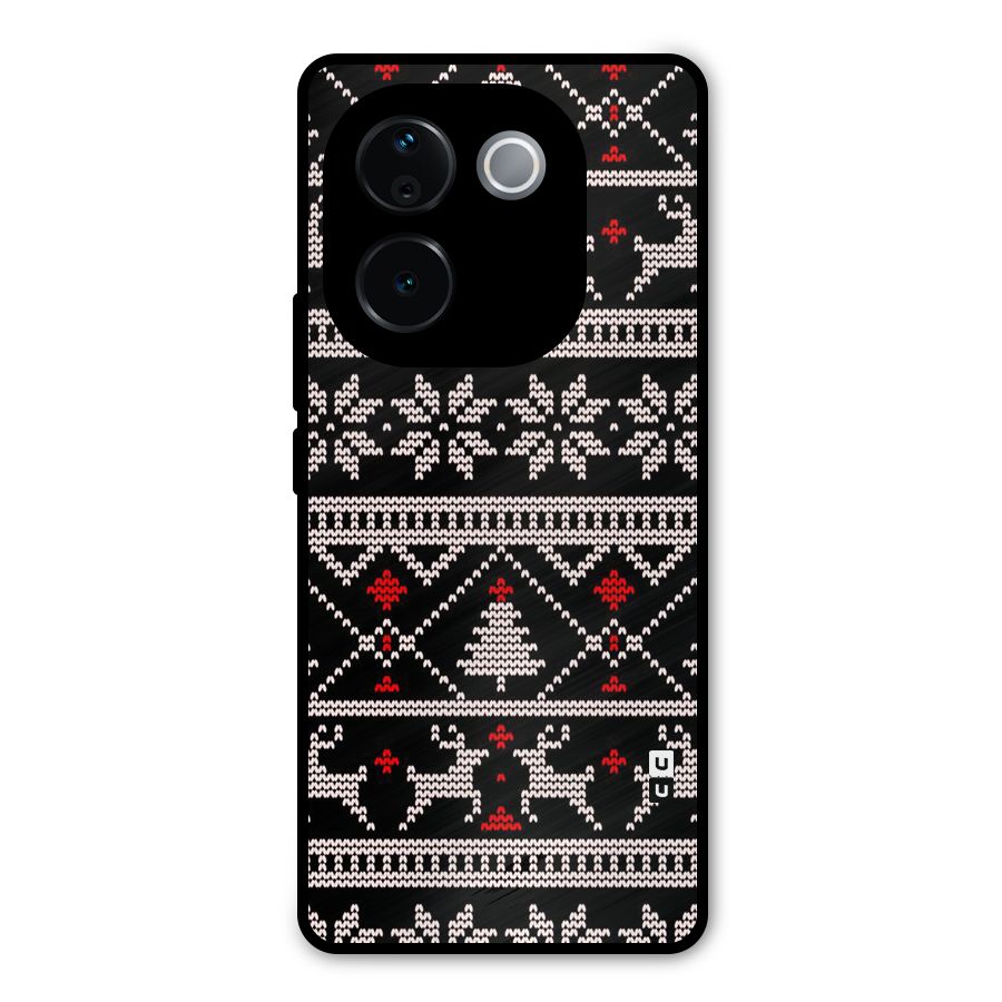 Christmas Seamless Aztec Pattern Metal Back Case for iQOO Z9s Pro