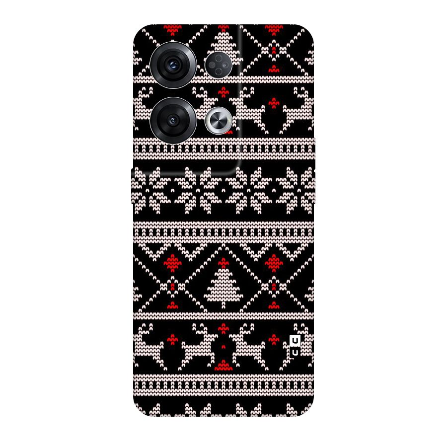 Christmas Seamless Aztec Pattern Original Polycarbonate Back Case for Oppo Reno8 Pro 5G