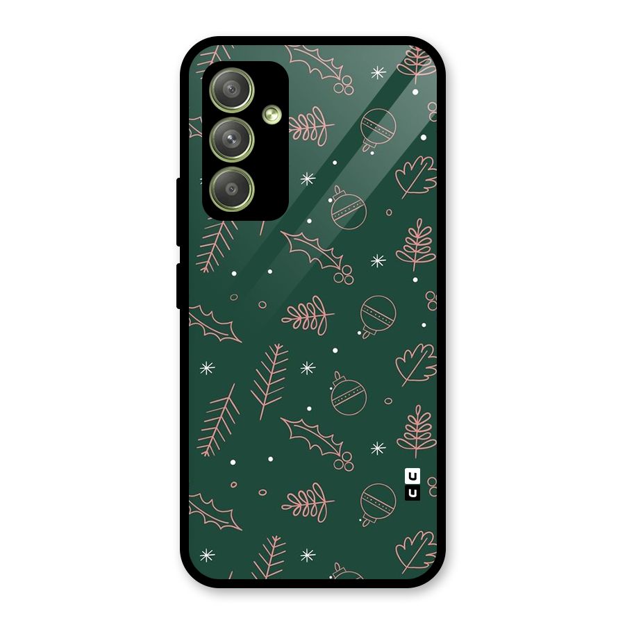 Christmas Season Leaves Glass Back Case for Galaxy A54