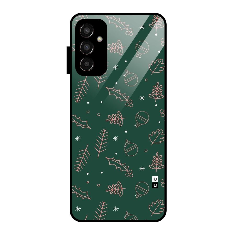 Christmas Season Leaves Glass Back Case for Galaxy F13