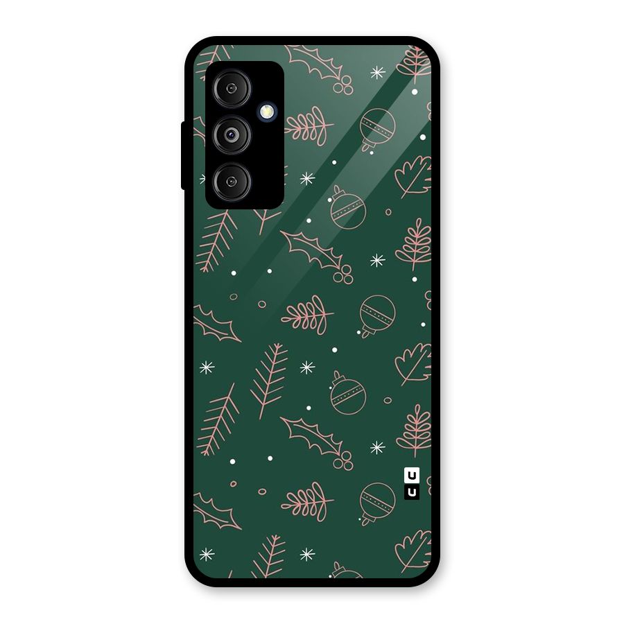 Christmas Season Leaves Glass Back Case for Galaxy M14 5G