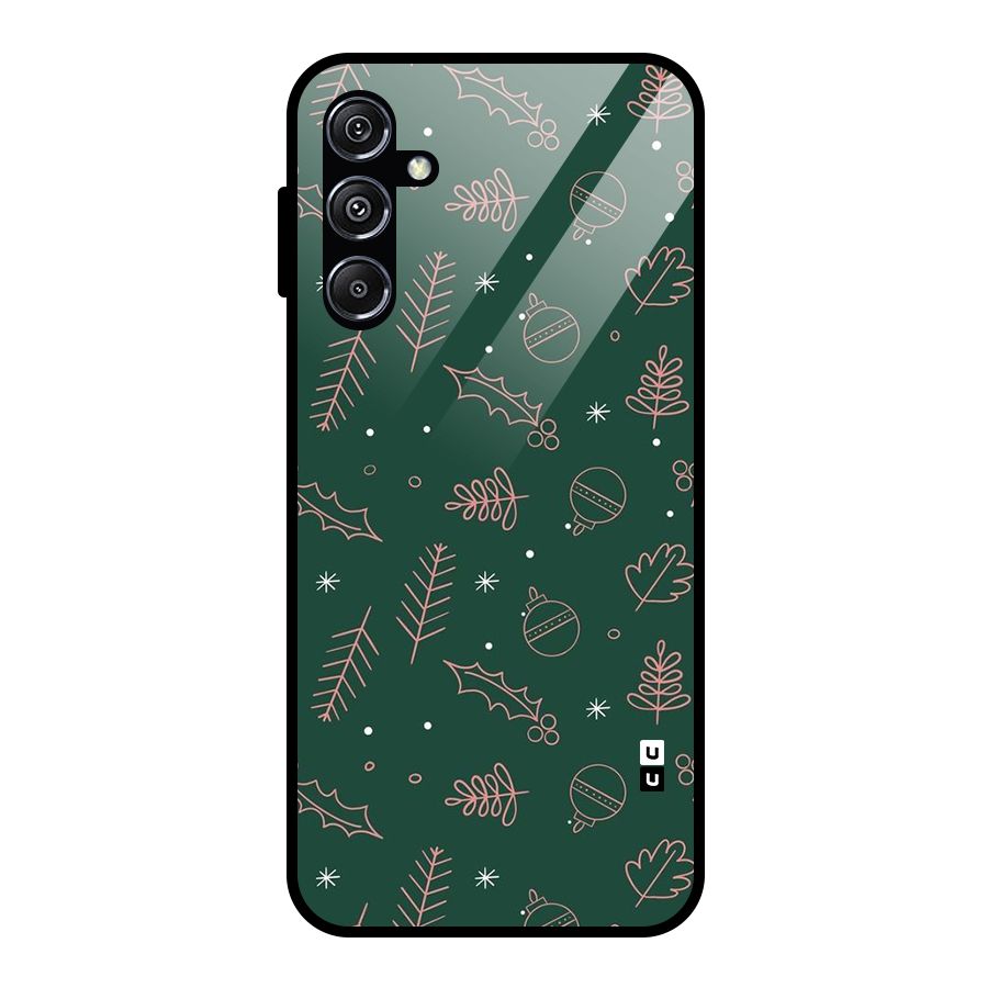 Christmas Season Leaves Glass Back Case for Galaxy M34 5G