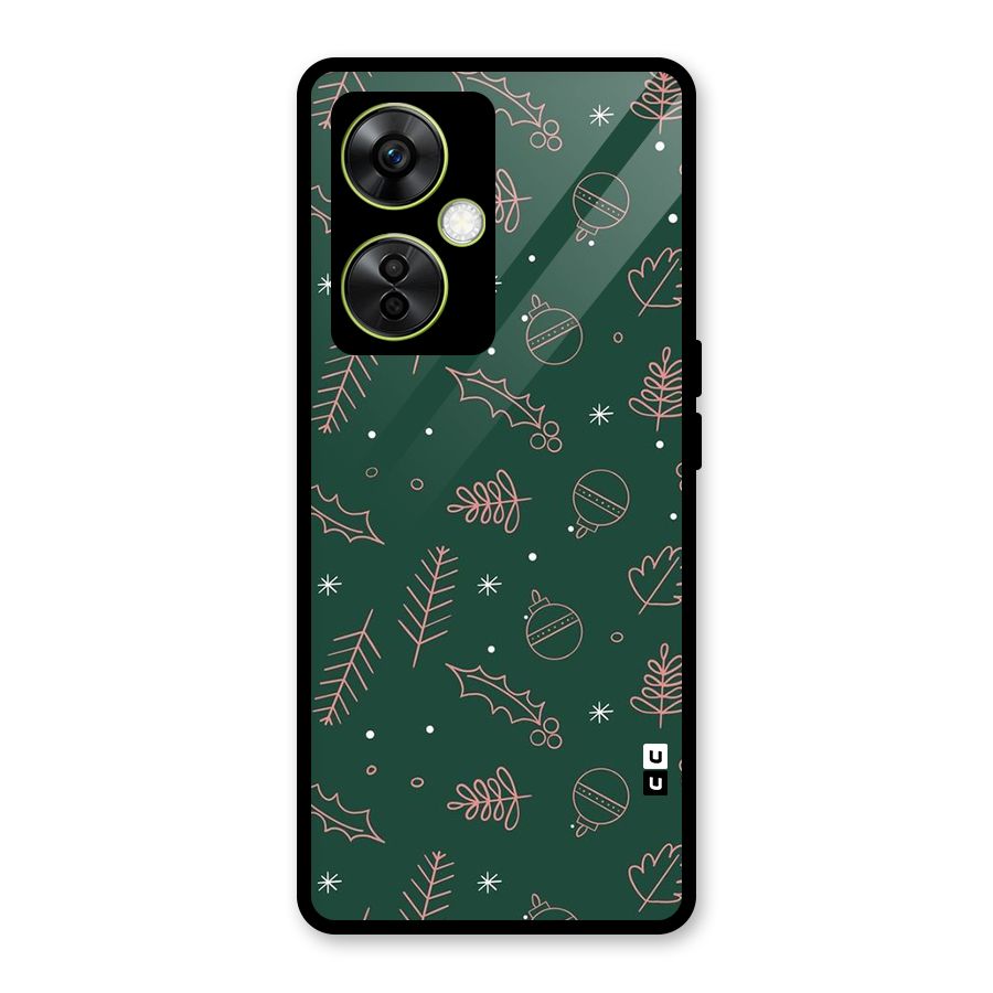 Christmas Season Leaves Glass Back Case for OnePlus Nord CE 3 Lite