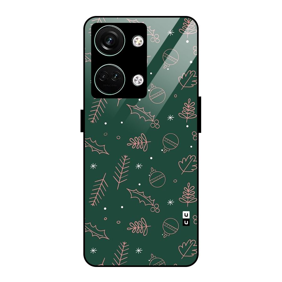 Christmas Season Leaves Glass Back Case for Oneplus Nord 3