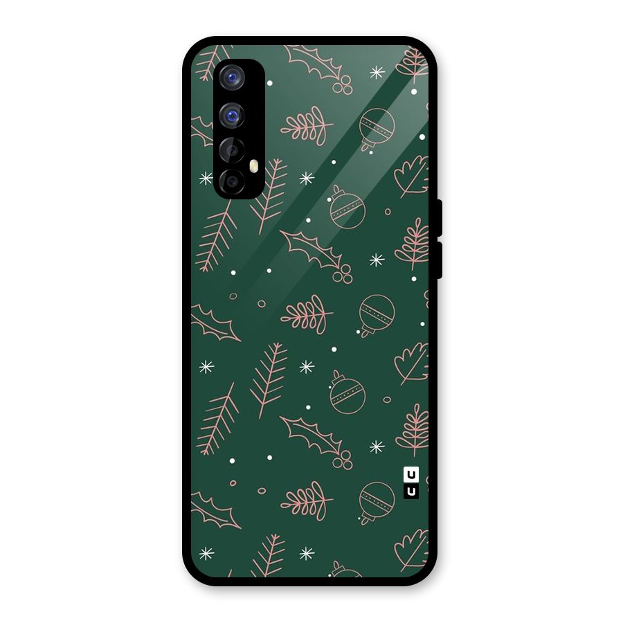 Christmas Season Leaves Glass Back Case for Realme 7