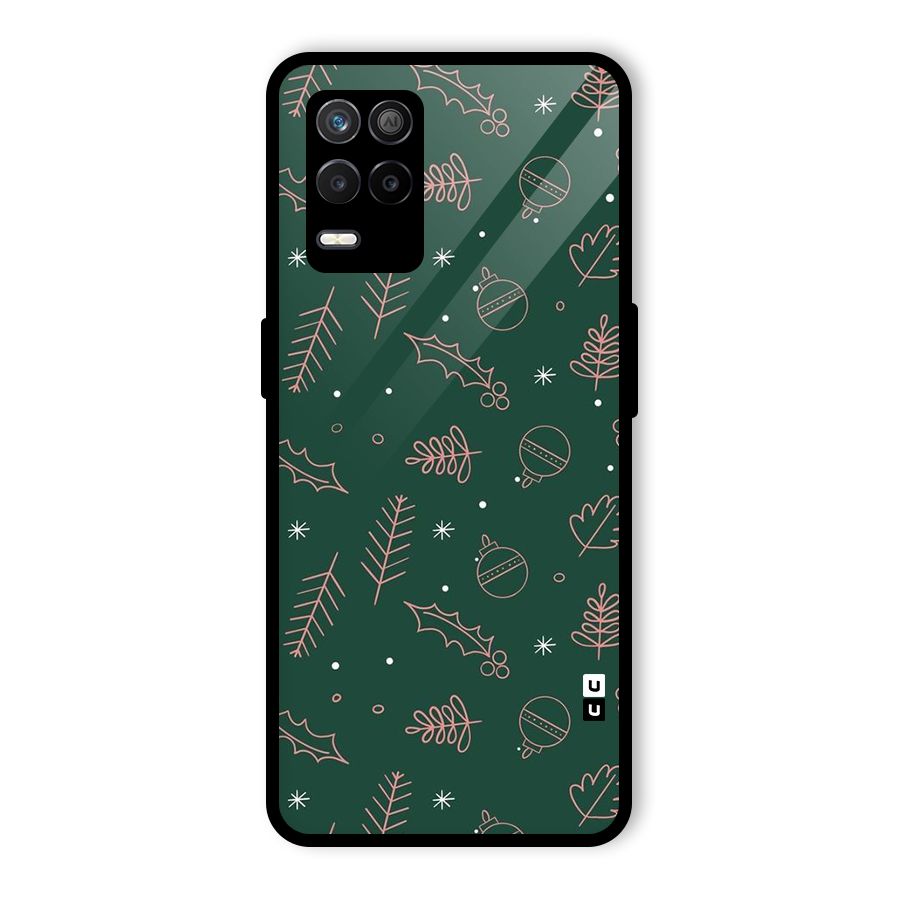 Christmas Season Leaves Glass Back Case for Realme 8s 5G