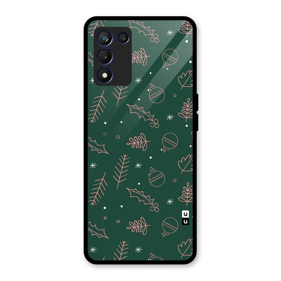 Christmas Season Leaves Glass Back Case for Realme 9 5G Speed