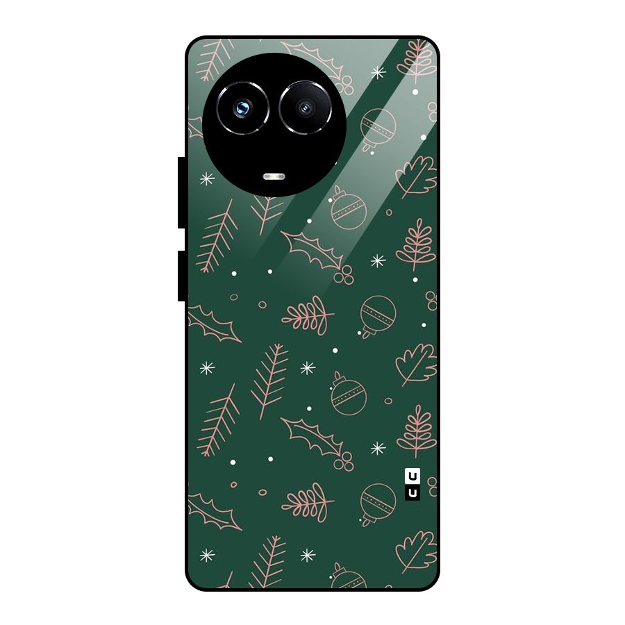 Christmas Season Leaves Glass Back Case for Realme Narzo 60X