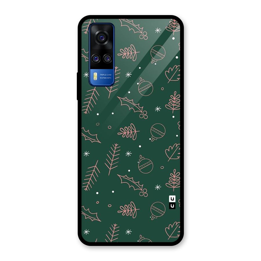 Christmas Season Leaves Glass Back Case for Vivo Y31