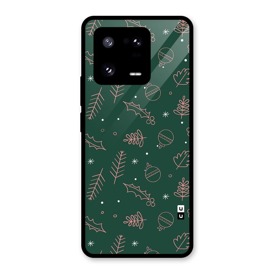 Christmas Season Leaves Glass Back Case for Xiaomi 13 Pro