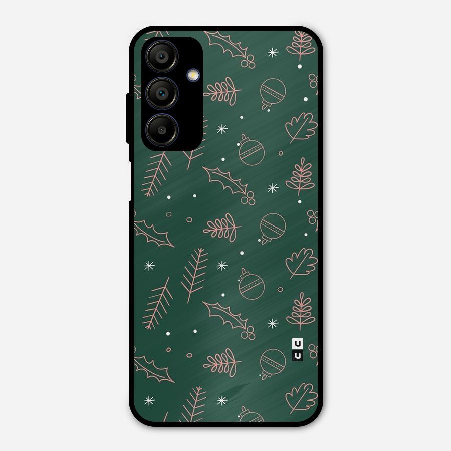 Christmas Season Leaves Metal Back Case for Galaxy A15 5G