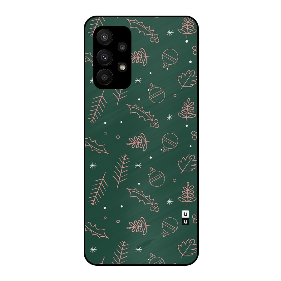 Christmas Season Leaves Metal Back Case for Galaxy A23