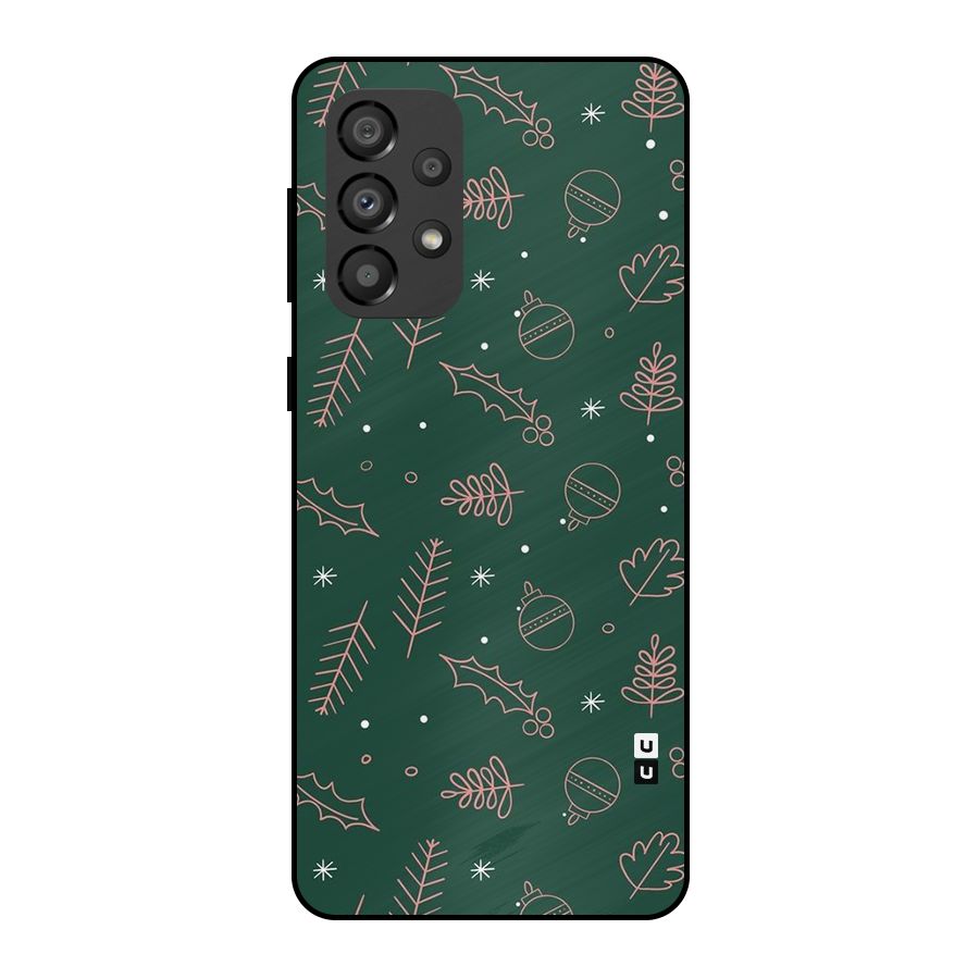 Christmas Season Leaves Metal Back Case for Galaxy A33 5G
