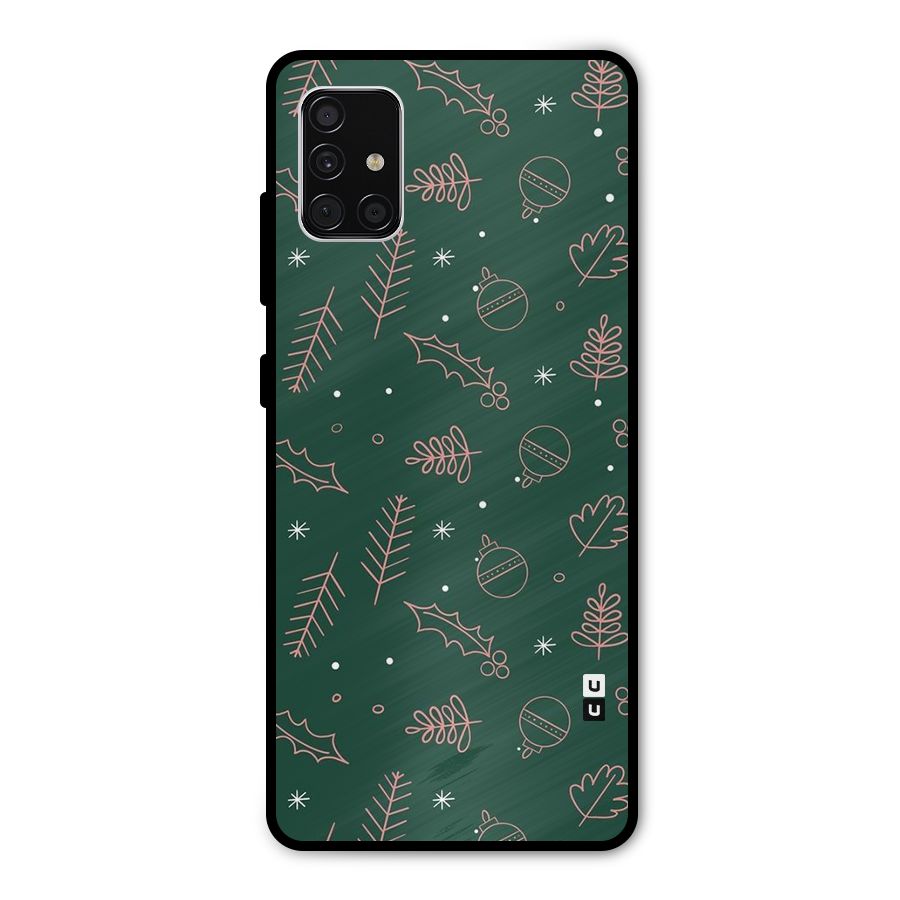 Christmas Season Leaves Metal Back Case for Galaxy A51