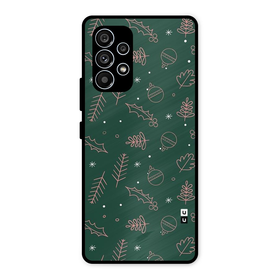 Christmas Season Leaves Metal Back Case for Galaxy A53 5G