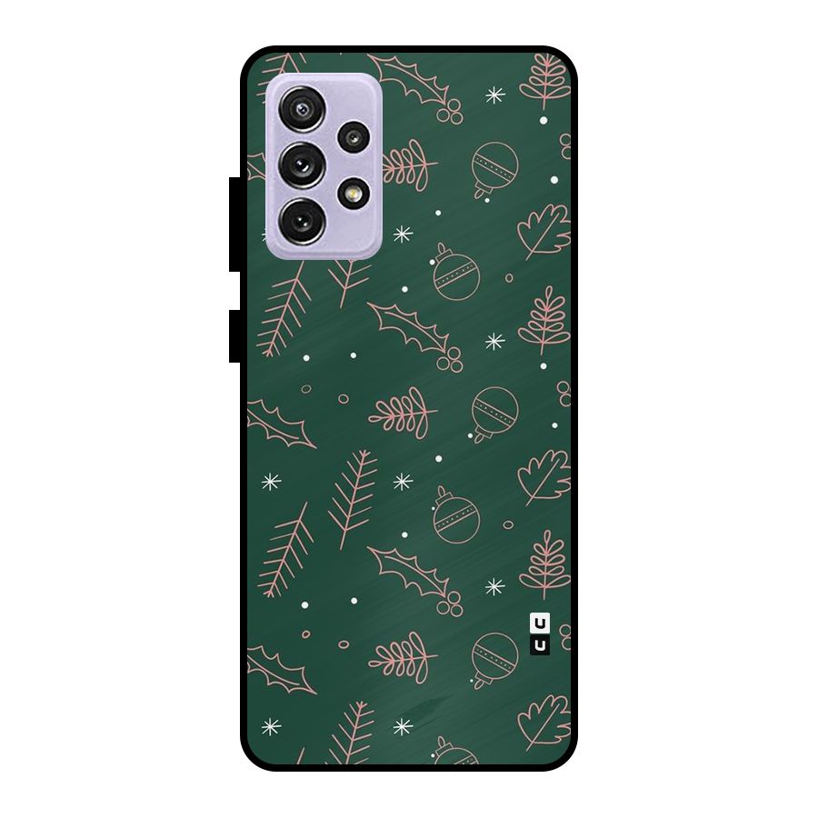Christmas Season Leaves Metal Back Case for Galaxy A72