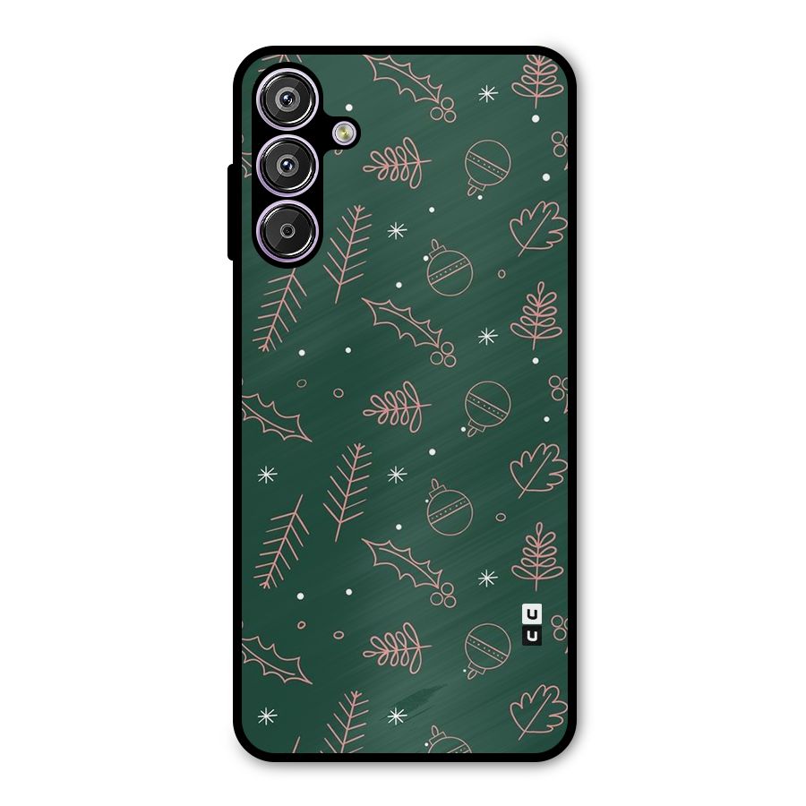 Christmas Season Leaves Metal Back Case for Galaxy M15