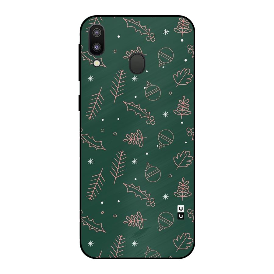 Christmas Season Leaves Metal Back Case for Galaxy M20
