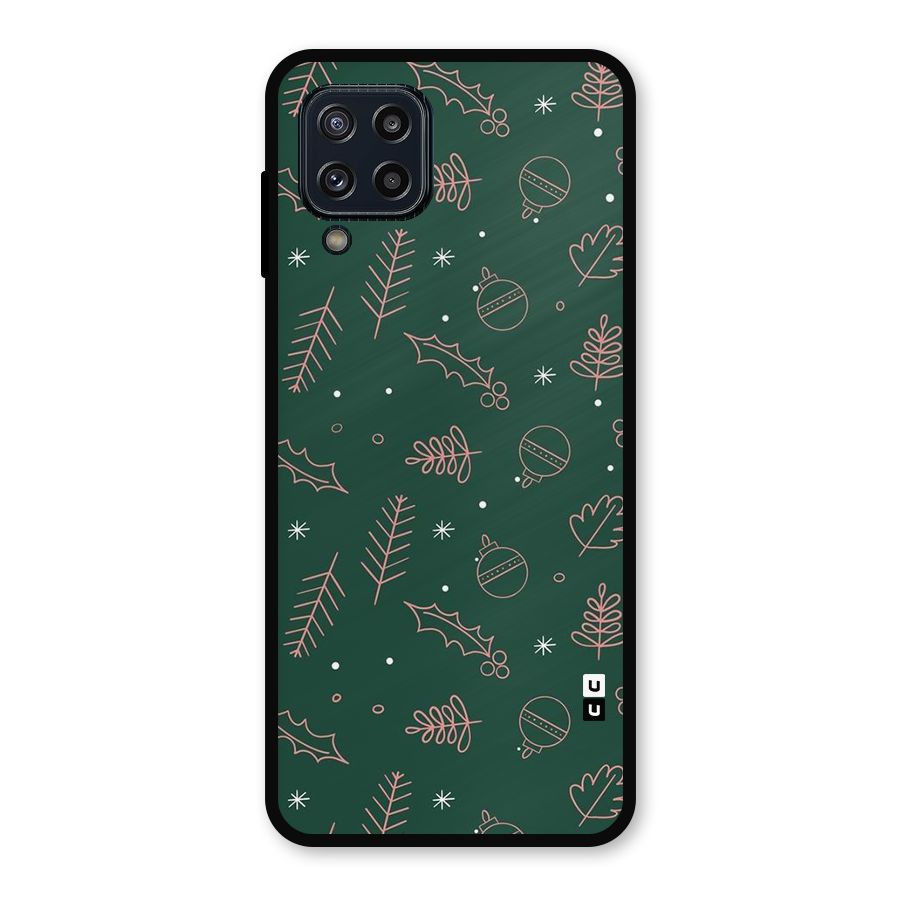 Christmas Season Leaves Metal Back Case for Galaxy M32