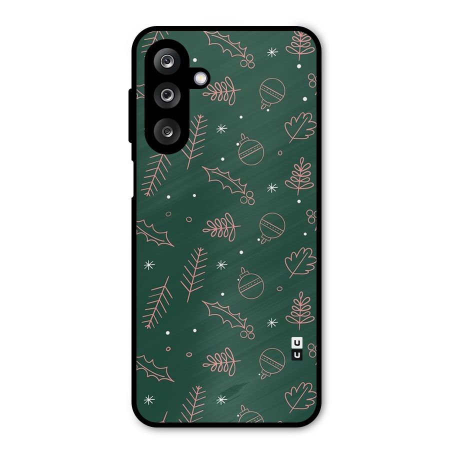 Christmas Season Leaves Metal Back Case for Galaxy M36