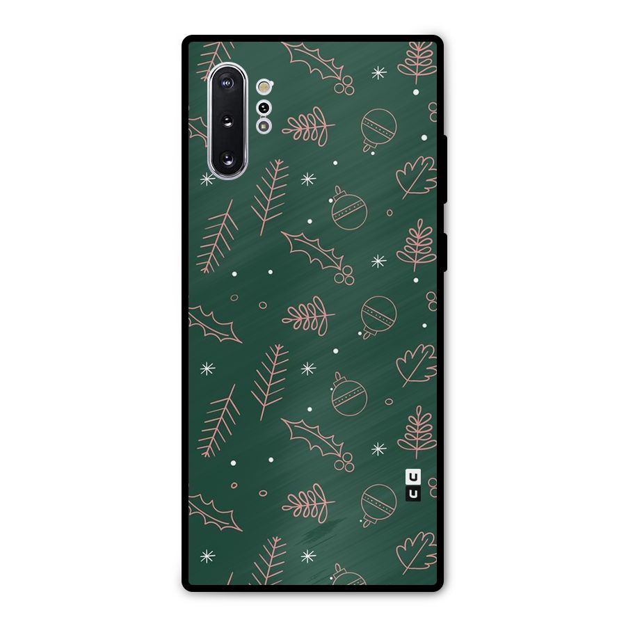 Christmas Season Leaves Metal Back Case for Galaxy Note 10 Plus