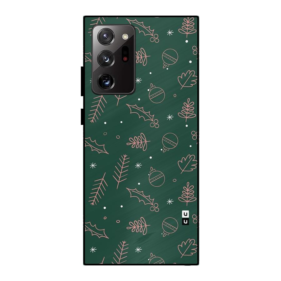 Christmas Season Leaves Metal Back Case for Galaxy Note 20 Ultra 5G