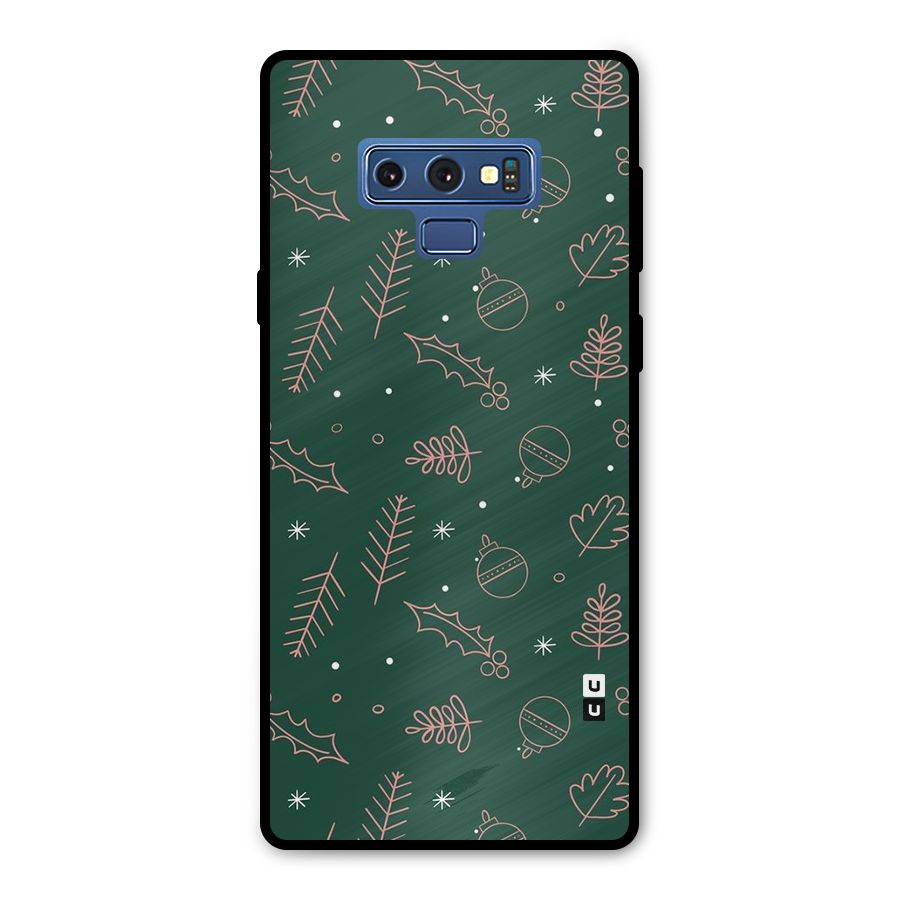 Christmas Season Leaves Metal Back Case for Galaxy Note 9