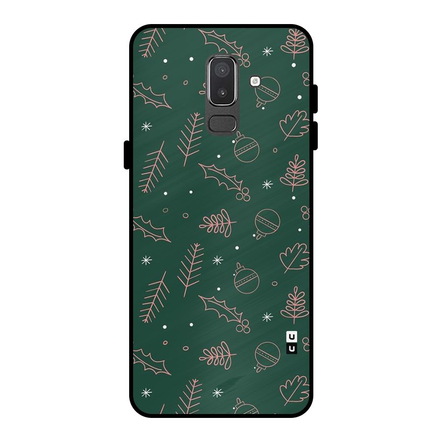 Christmas Season Leaves Metal Back Case for Galaxy On8 (2018)