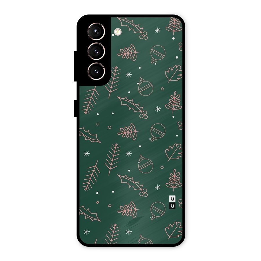 Christmas Season Leaves Metal Back Case for Galaxy S21 5G