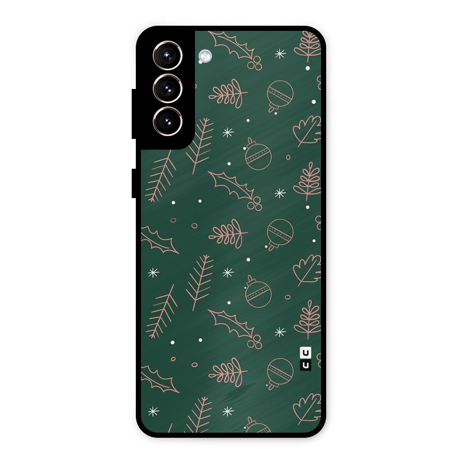 Christmas Season Leaves Metal Back Case for Galaxy S21 Plus