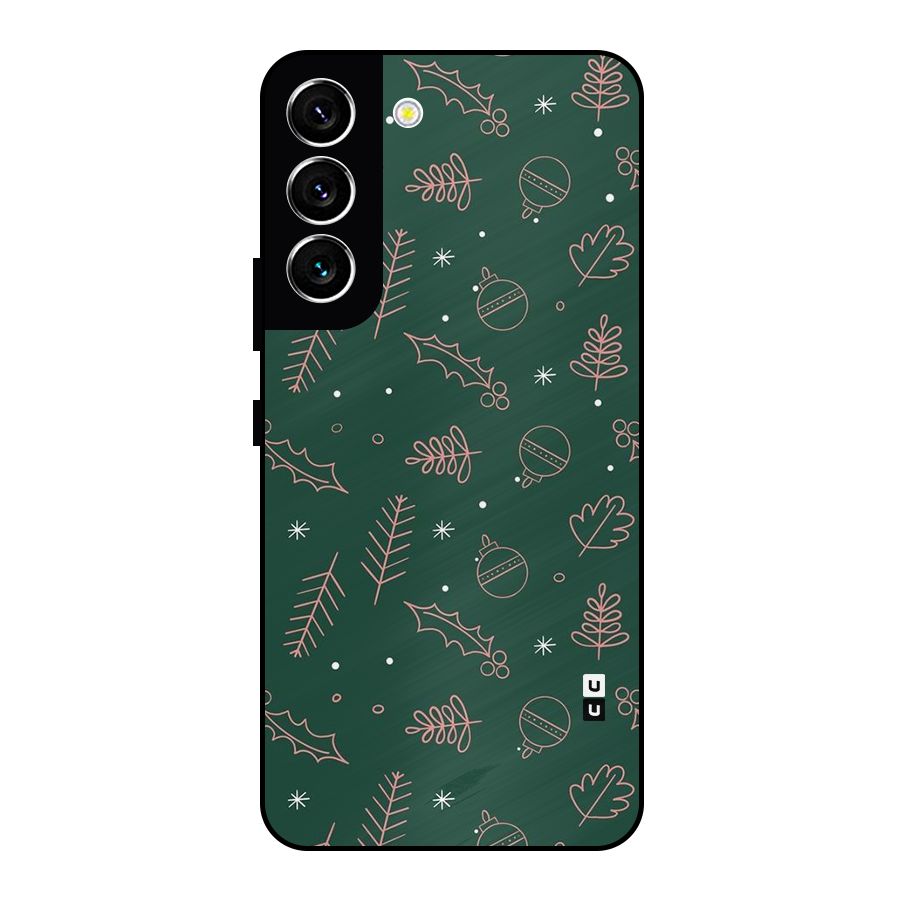 Christmas Season Leaves Metal Back Case for Galaxy S22 5G