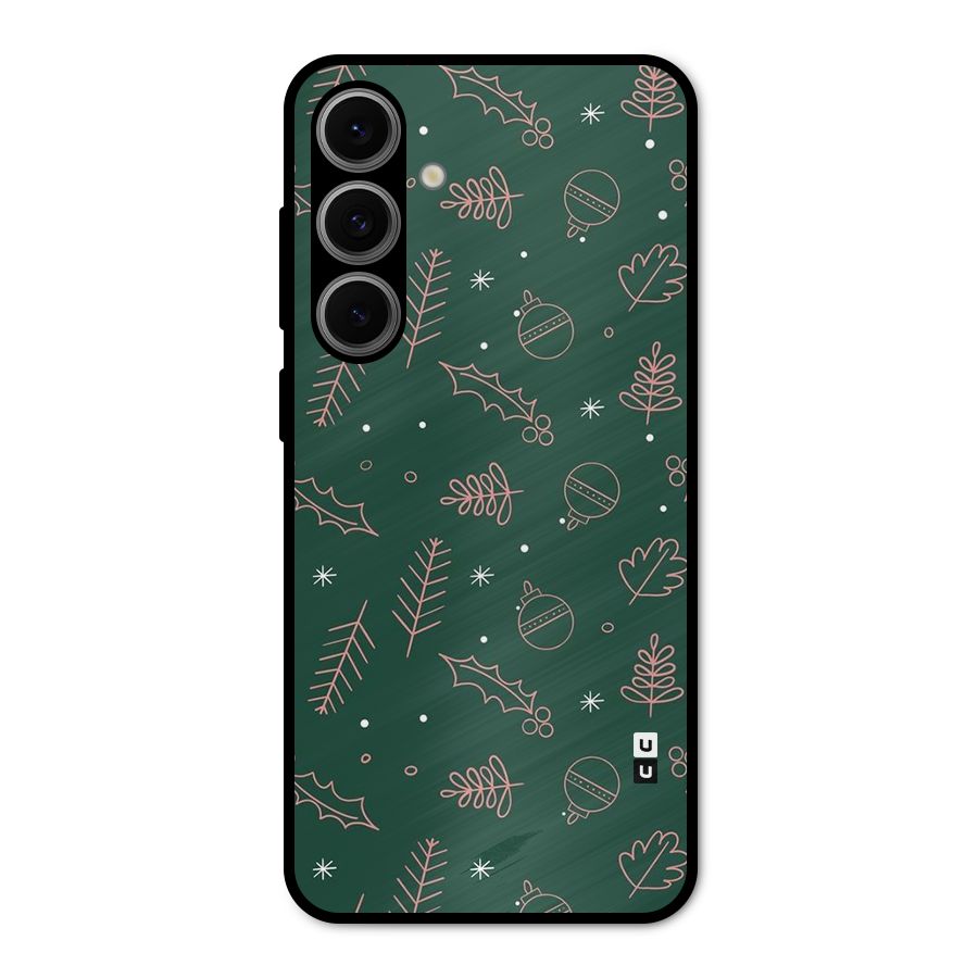 Christmas Season Leaves Metal Back Case for Galaxy S24 FE