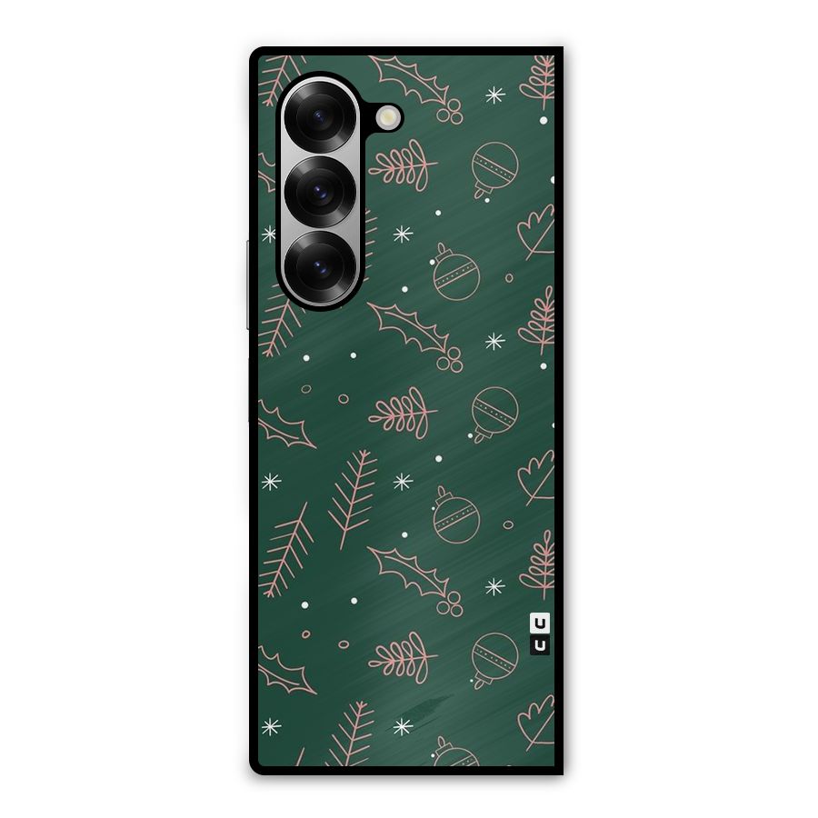 Christmas Season Leaves Metal Back Case for Galaxy Z Fold6