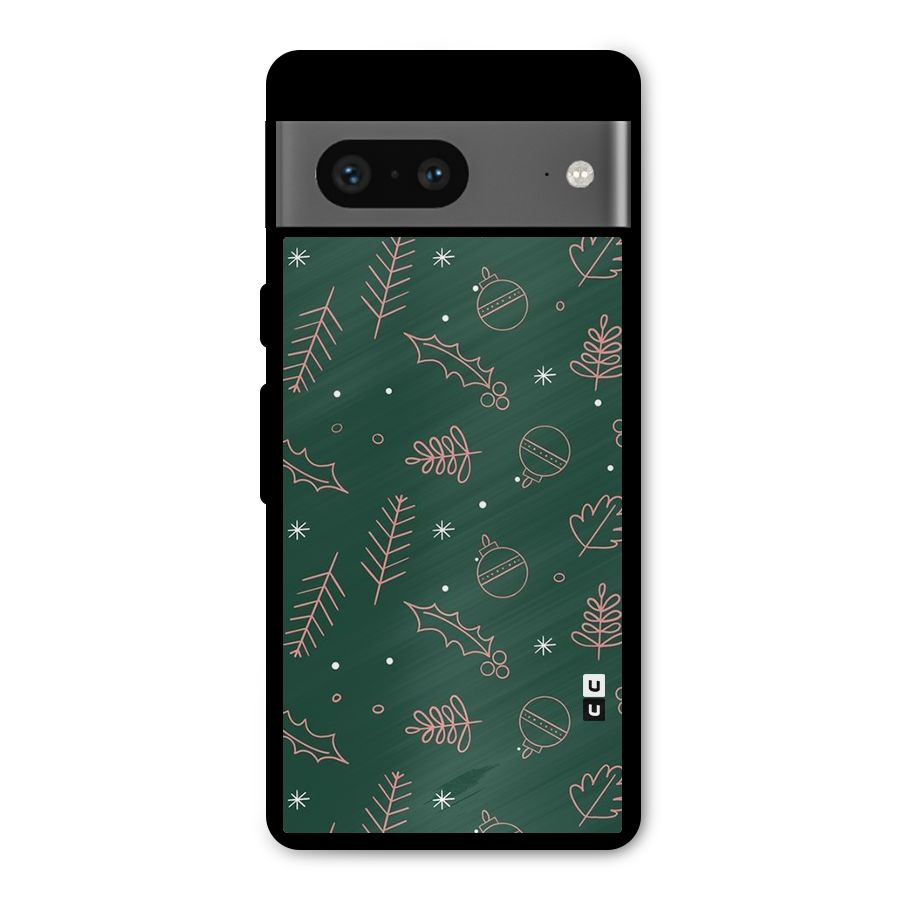 Christmas Season Leaves Metal Back Case for Google Pixel 7