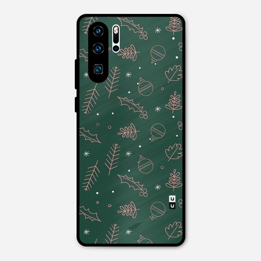 Christmas Season Leaves Metal Back Case for Huawei P30 Pro
