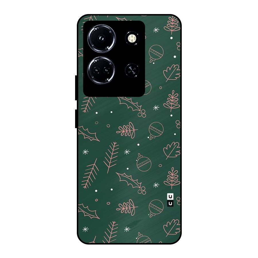 Christmas Season Leaves Metal Back Case for Infinix Note 30 5G