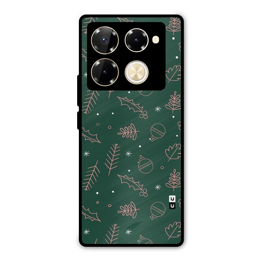 Christmas Season Leaves Metal Back Case for Infinix Note 40 Pro Plus