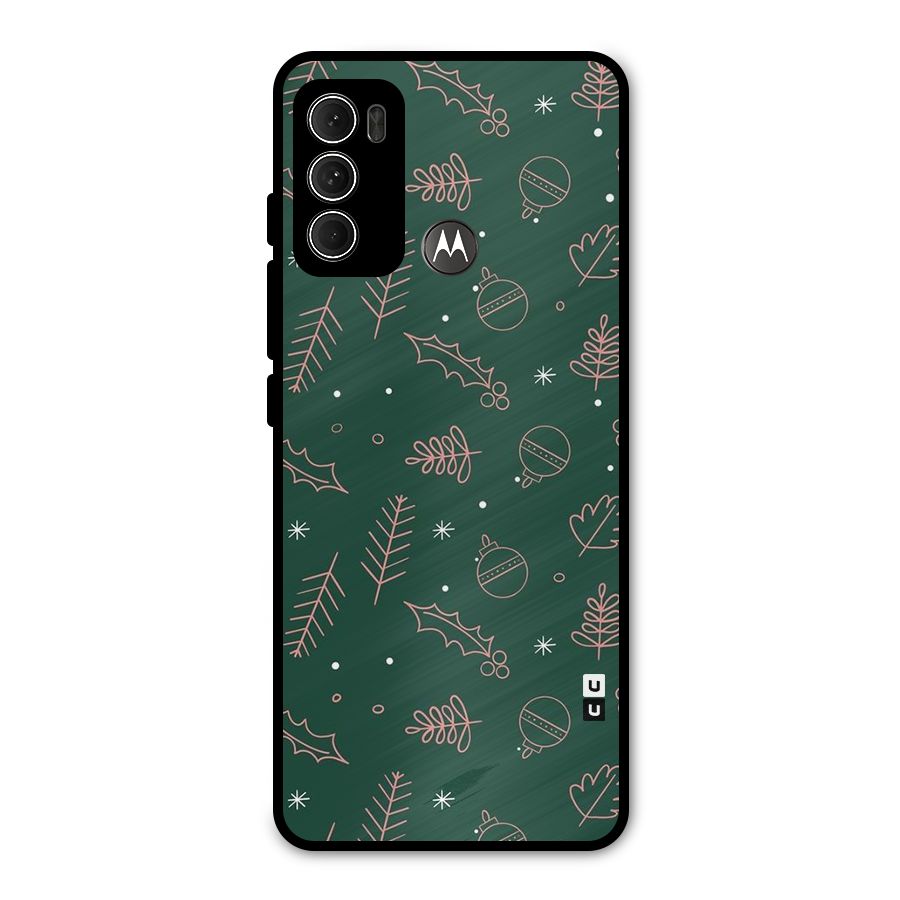 Christmas Season Leaves Metal Back Case for Moto G60