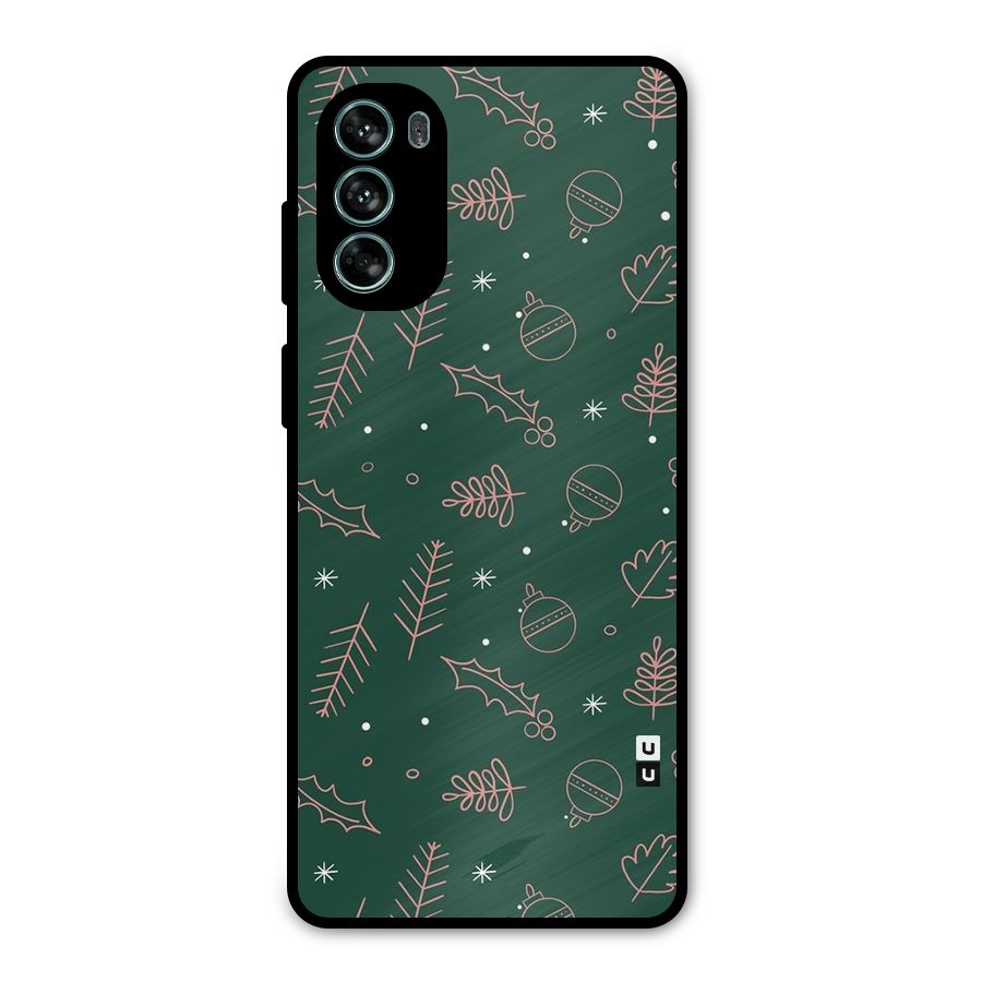 Christmas Season Leaves Metal Back Case for Moto G62