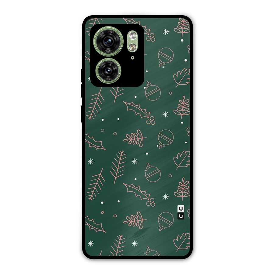 Christmas Season Leaves Metal Back Case for Motorola Edge 40 5G