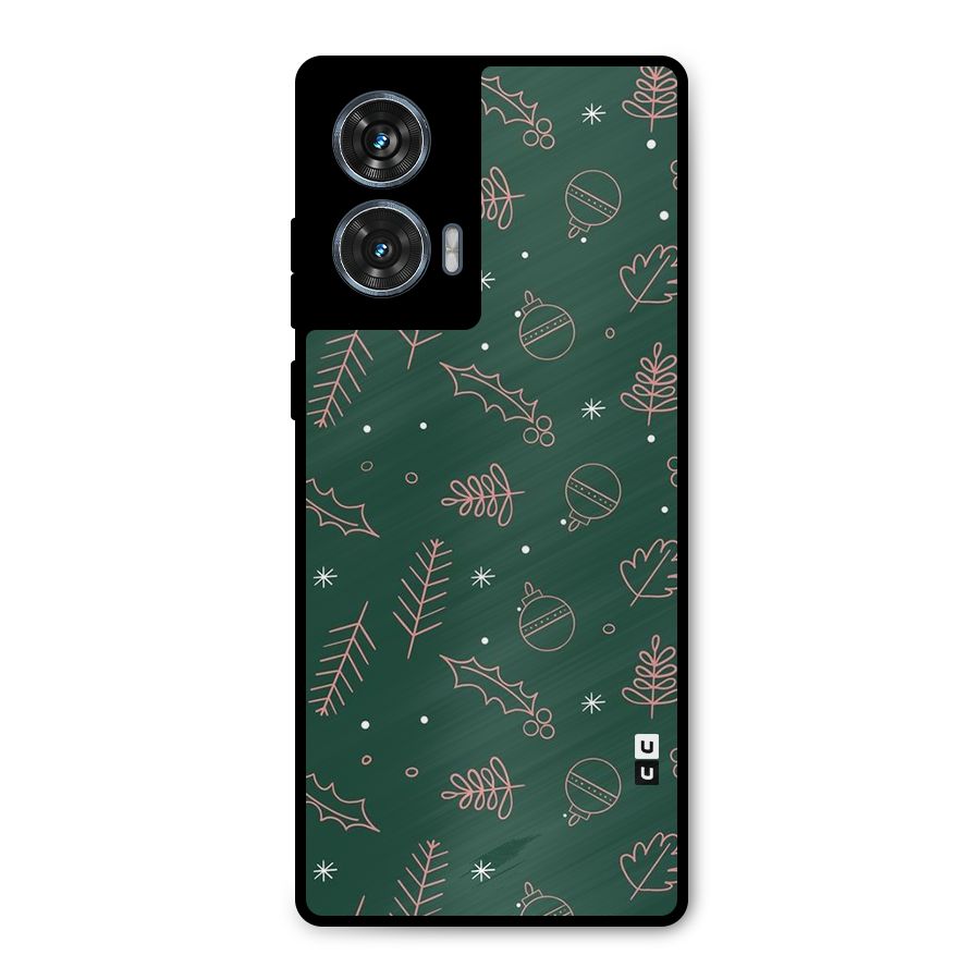Christmas Season Leaves Metal Back Case for Motorola Edge 50 Fusion