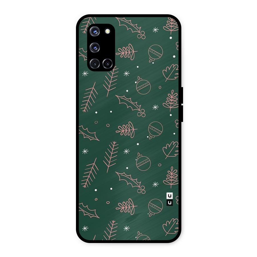 Christmas Season Leaves Metal Back Case for Oppo A52