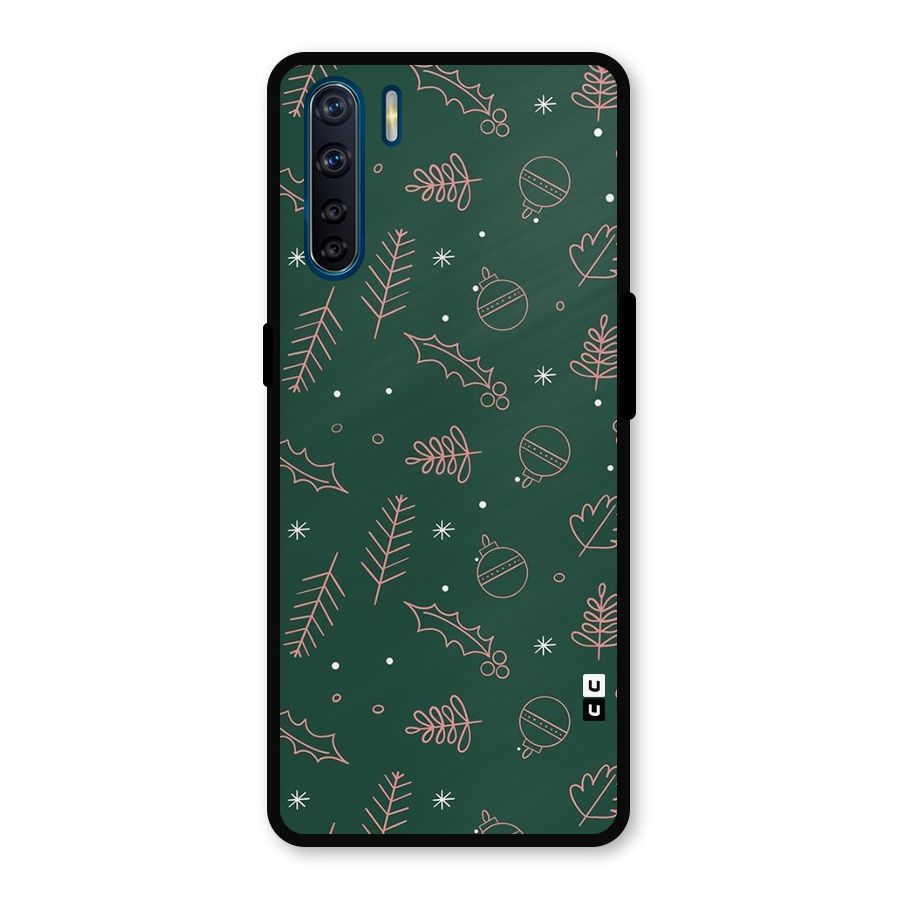 Christmas Season Leaves Metal Back Case for Oppo F15