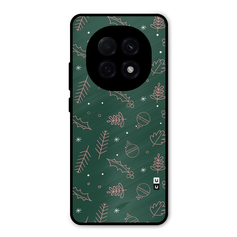 Christmas Season Leaves Metal Back Case for Oppo F29 Pro