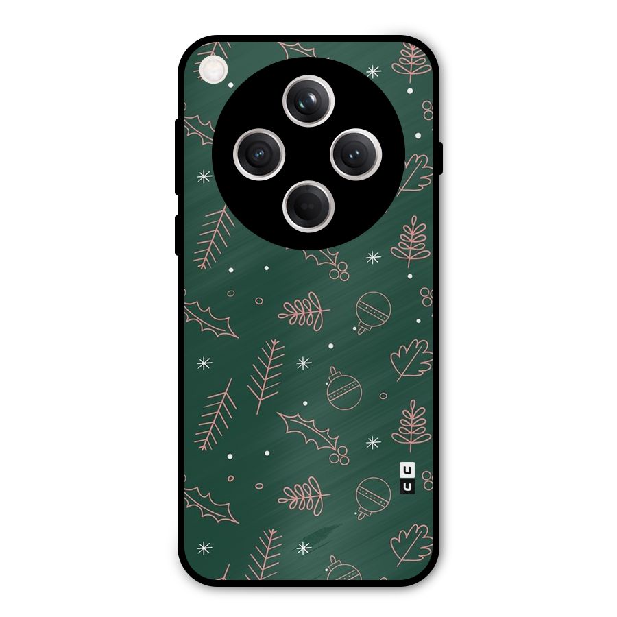 Christmas Season Leaves Metal Back Case for Oppo Find X8