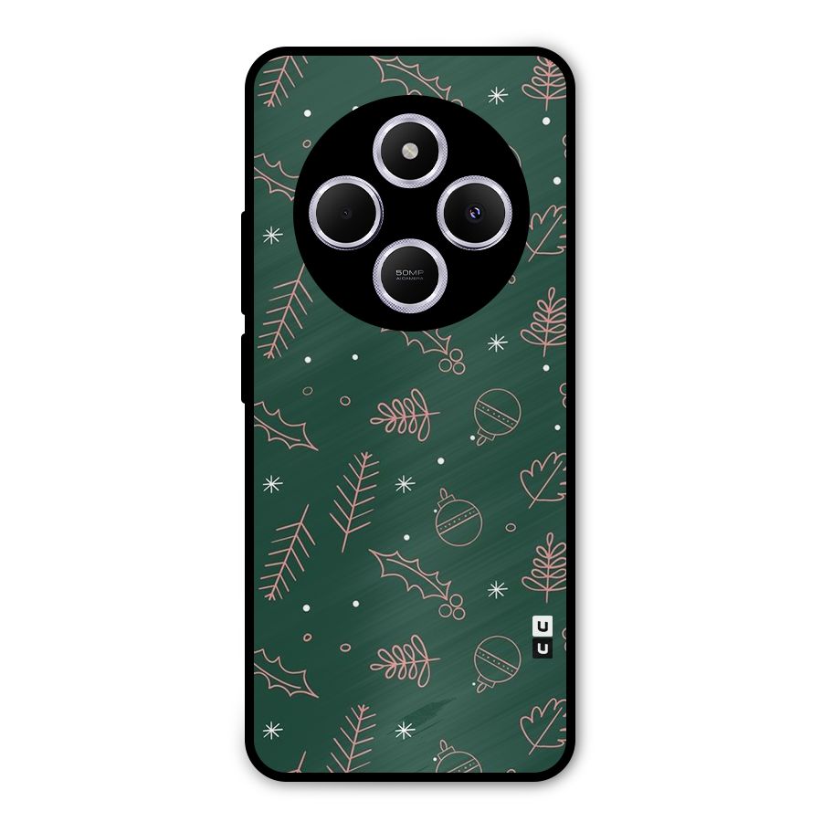Christmas Season Leaves Metal Back Case for Poco C75 5G