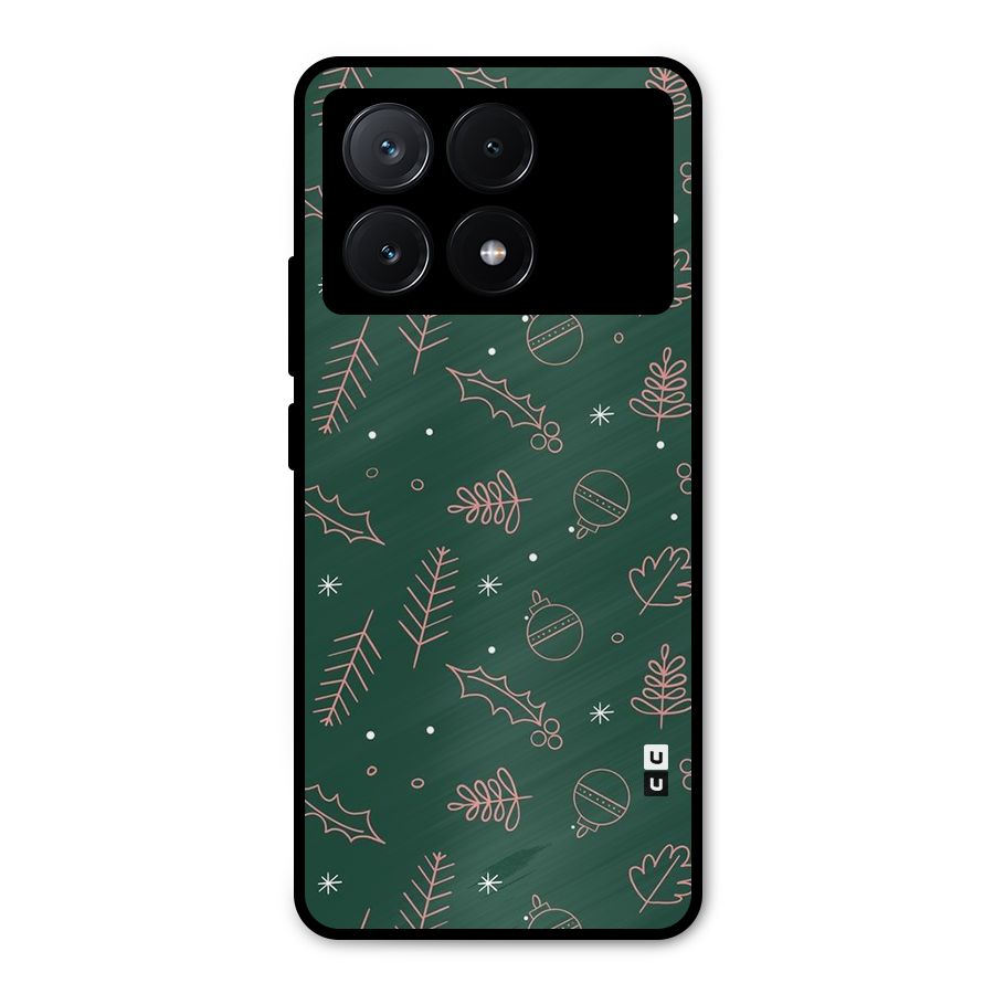 Christmas Season Leaves Metal Back Case for Poco X6 Pro