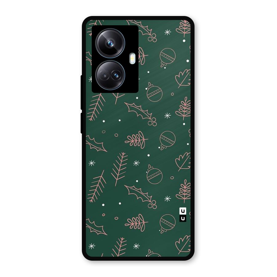 Christmas Season Leaves Metal Back Case for Realme 10 Pro Plus