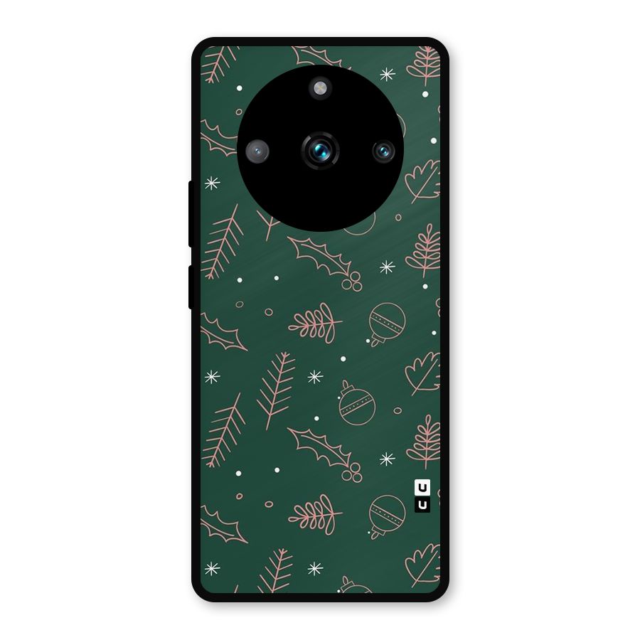 Christmas Season Leaves Metal Back Case for Realme 11 Pro